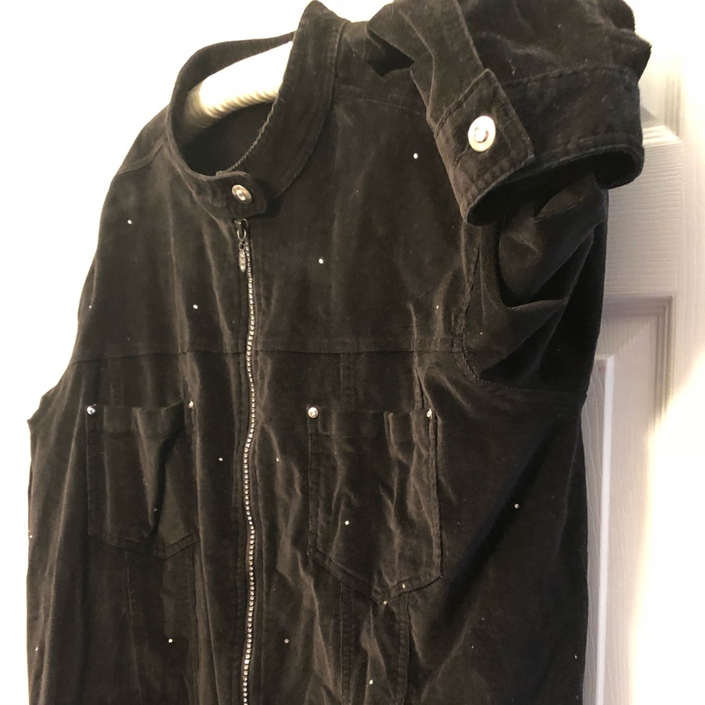 NWOT Quacker Factory Black Corduroy Jacket - Picture 1 of 5